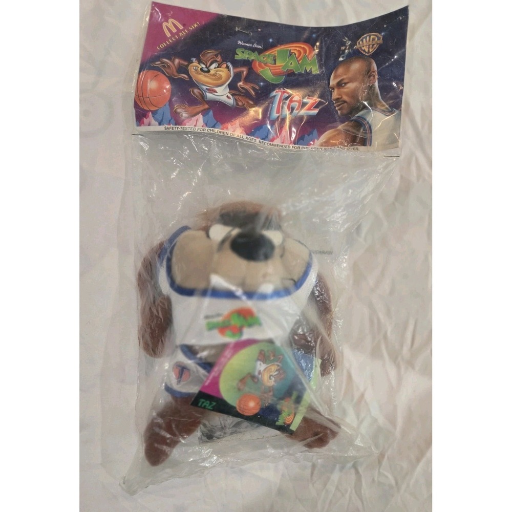 Vintage 1996 McDonald's Space Jam Taz Plush - New in Bag